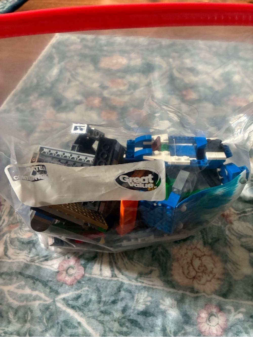 Blue Multi-Color Building Block Lego set